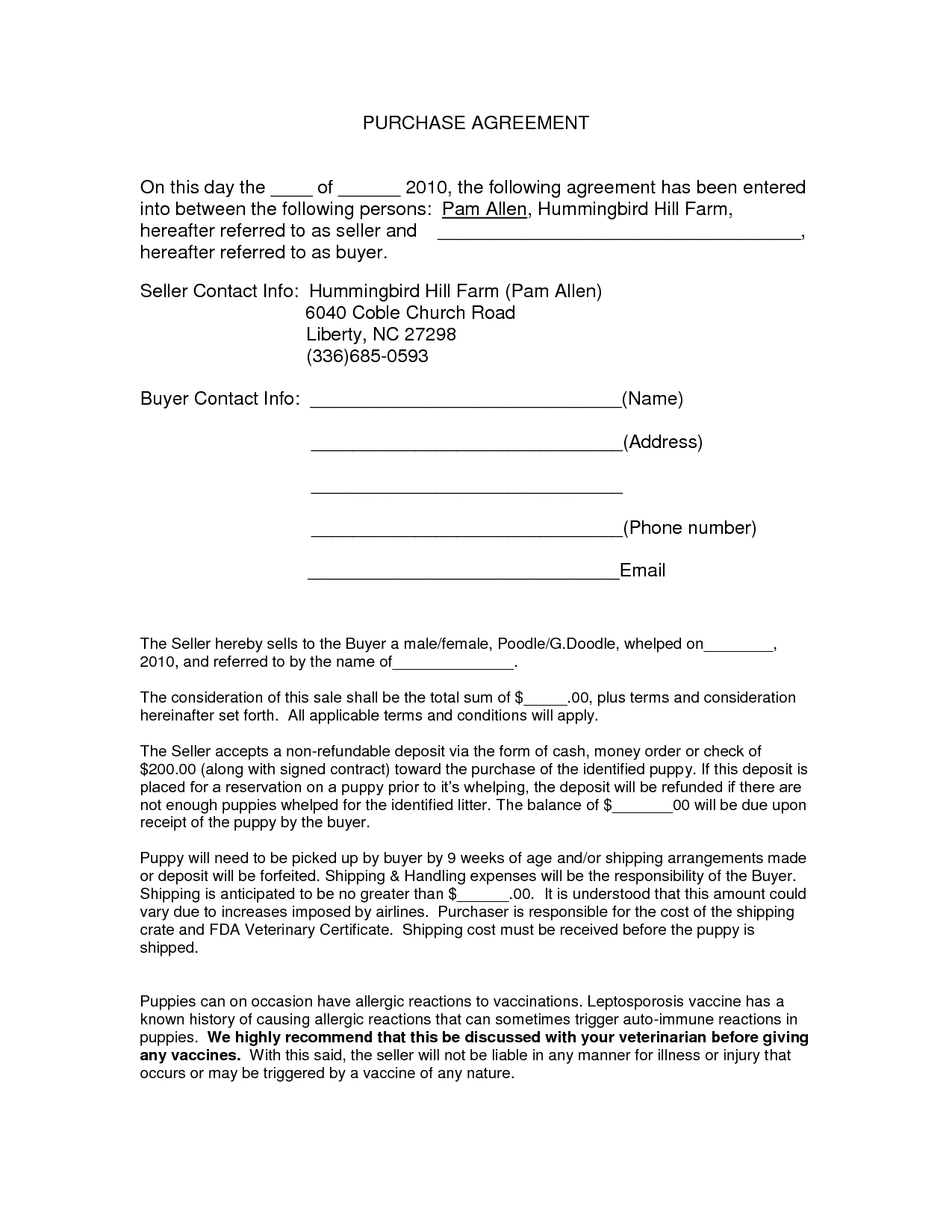 auto purchase agreement form doc by nyy13910 contract for of a car 