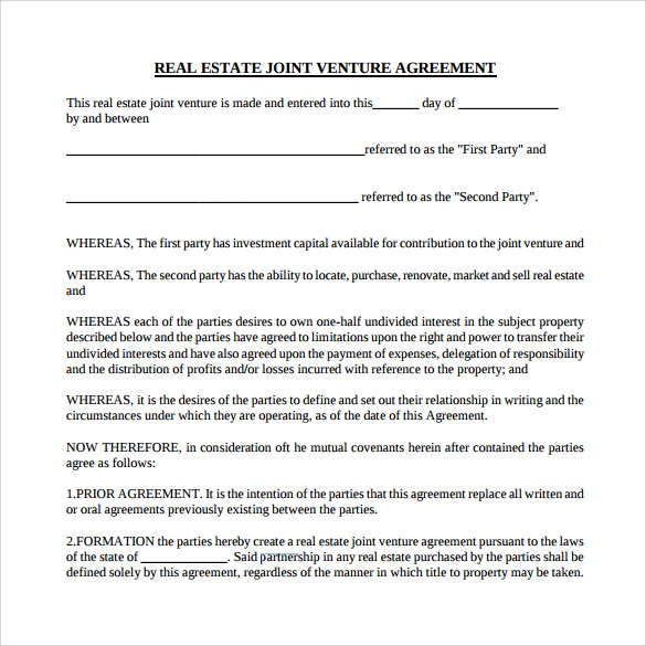 real estate partnership agreement template house flipping 
