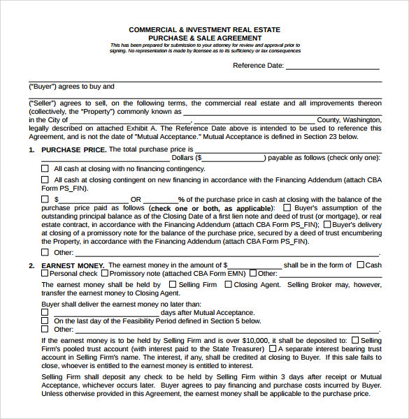 real estate purchase and sale agreement template sample real 