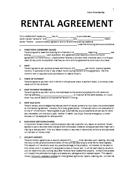 rental agreement contract template lease contract template emsec 
