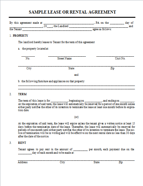 lease agreement template doc rental agreement template write a 