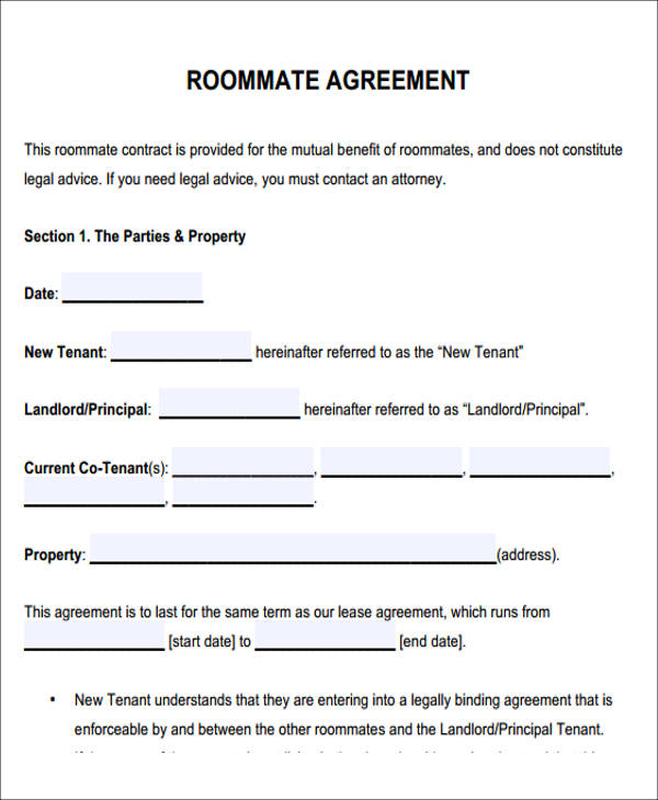 roommate rental agreement template Maggi.locustdesign.co