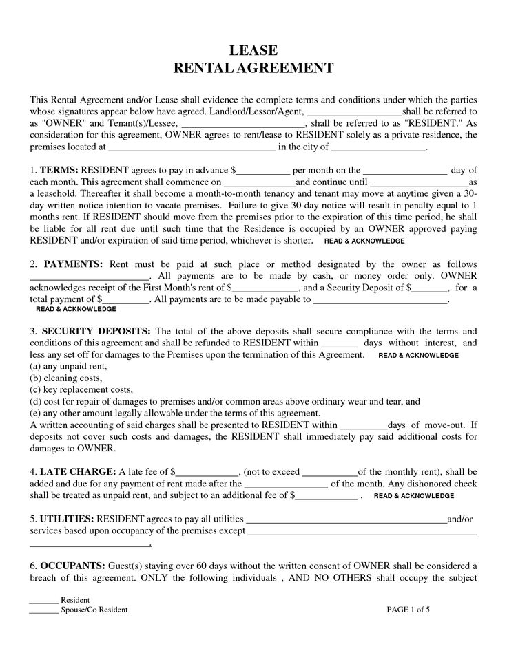 rental agreement lease template 10 best rental agreements images 