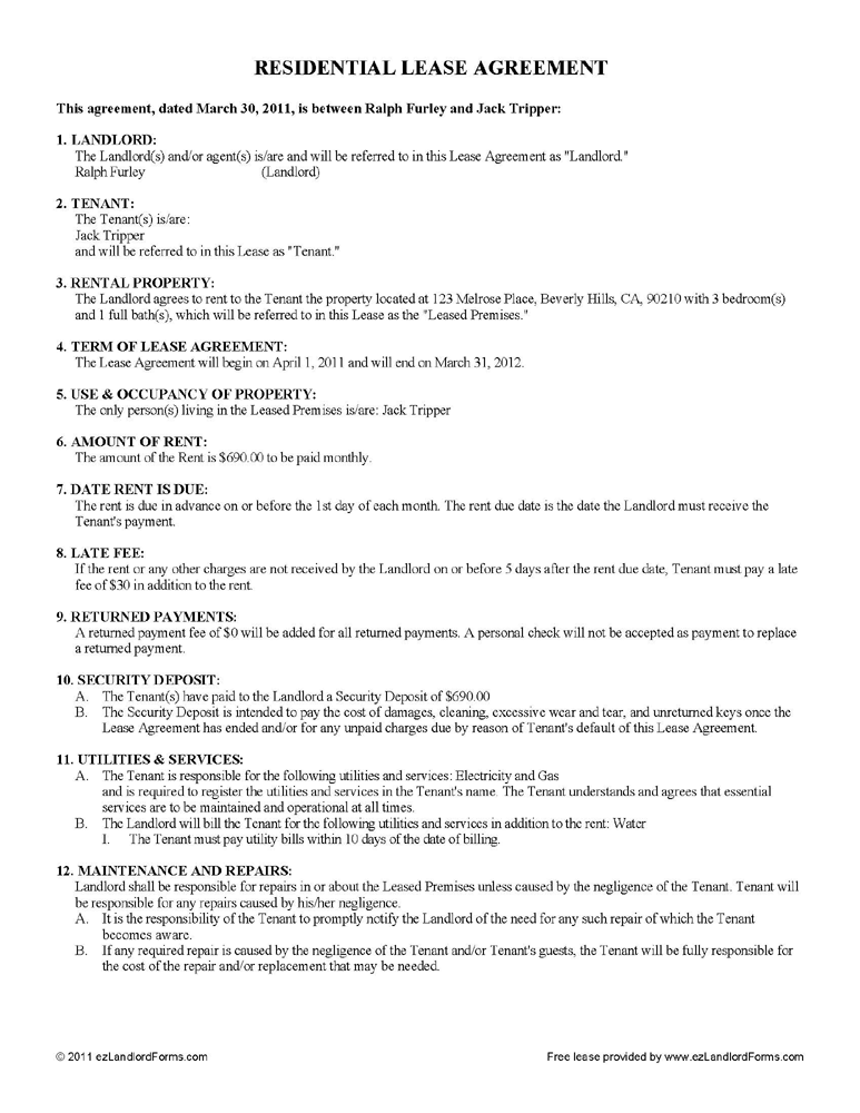 rental tenancy agreement template template for a lease agreement 