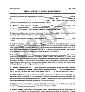New Jersey Residential Lease Agreement | Create & Download