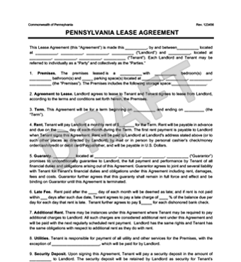 Pennsylvania Residential Lease Agreement | Create & Download