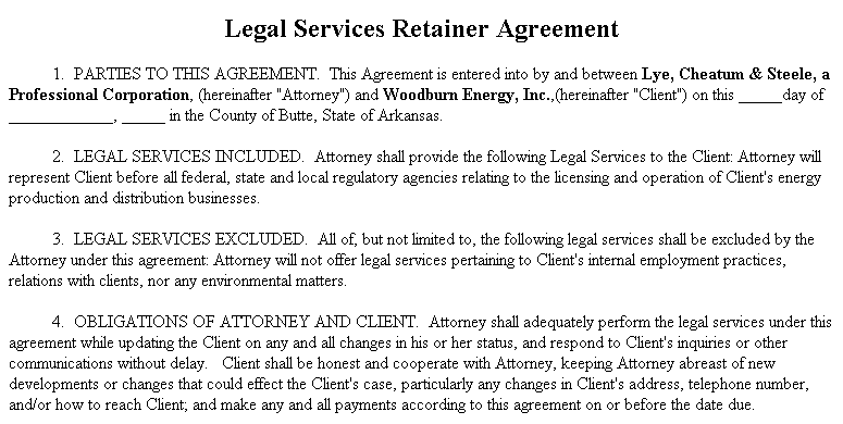 legal retainer agreement template legal retainer agreement 
