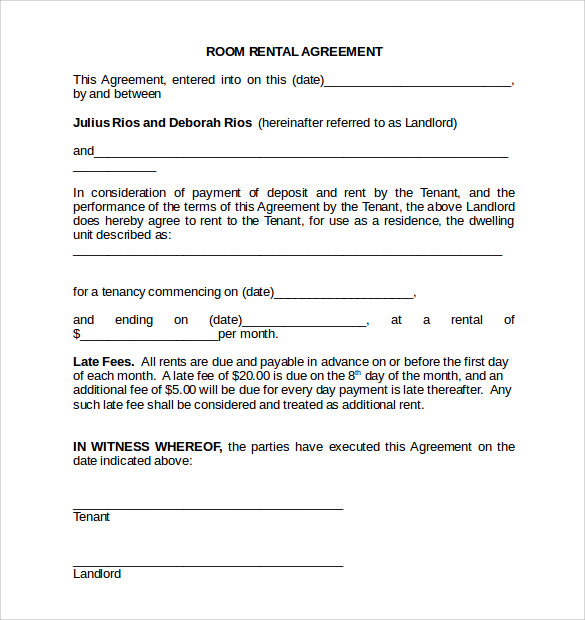 room rental agreement template california sample room rental 