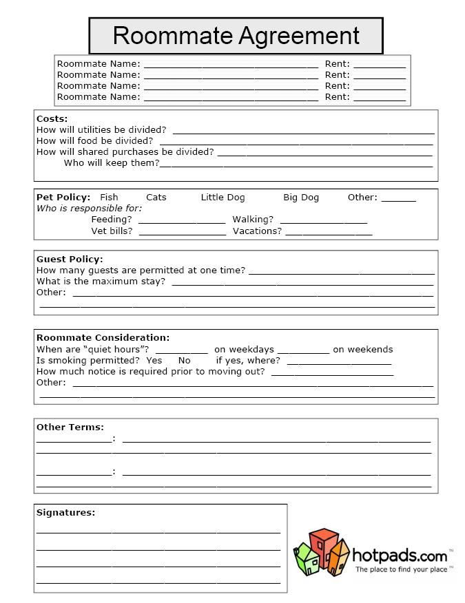 New York Roommate Agreement New Roomate Contract Colesecolossus 