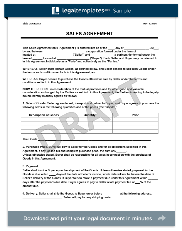 Sales Agreement Create a Free Sales Agreement Form