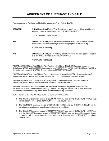 share purchase agreement template agreement of purchase and sale 