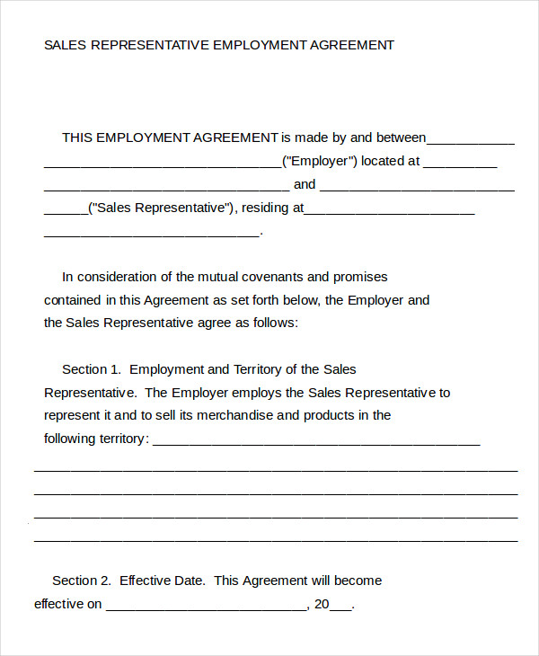 Sales Rep Agreement Template. sales agent contracts 4 5 3 contract 