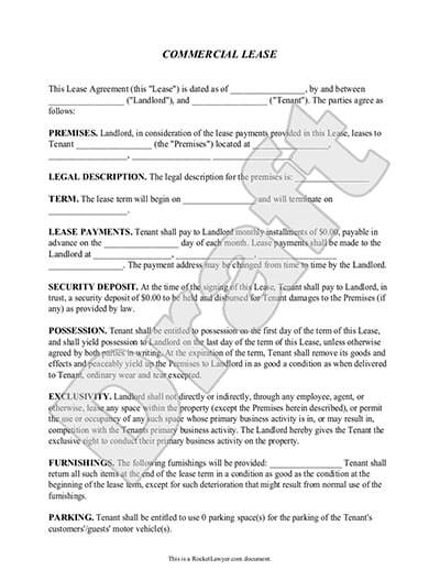Commercial Lease Agreement | Business Lease Template | Rocket Lawyer