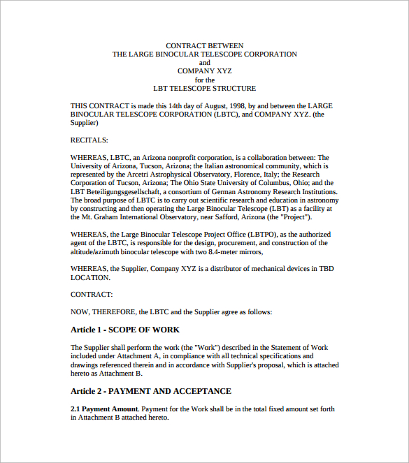 free agreement template between two parties legal agreement 