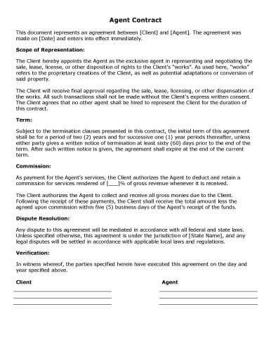 agreement contract template 32 sample contract templates in 