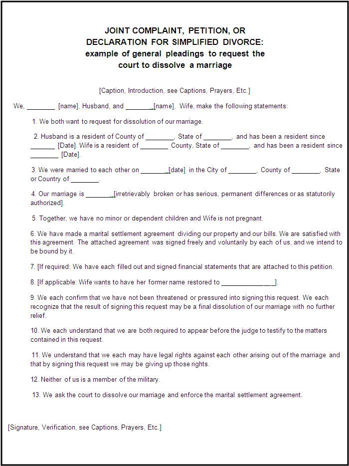 divorce agreement template canada free legal form divorce 