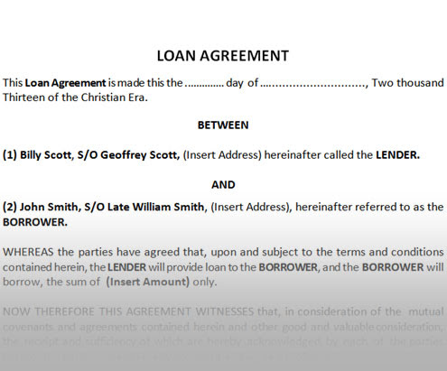 Loan Agreement Template Between Two Individuals Mikezitompc.com