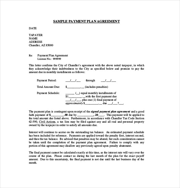 agreement to pay template 16 payment agreement templates free 