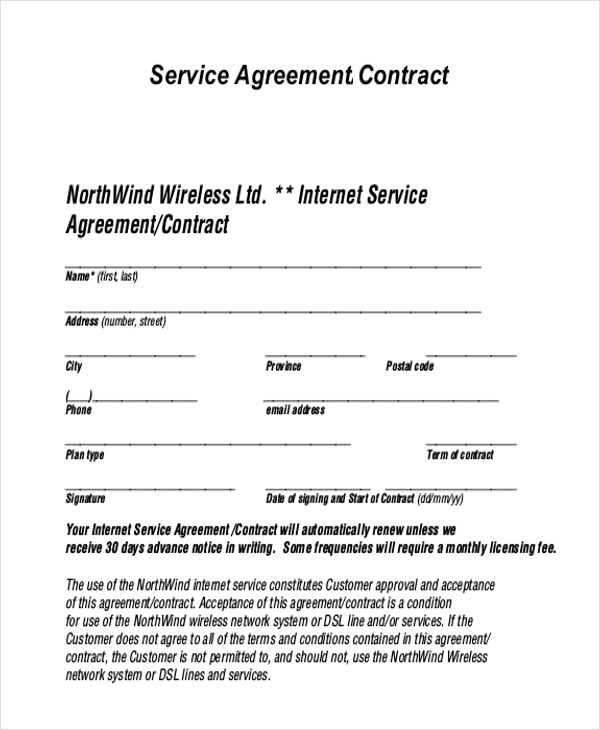 sample service agreement template sample service agreement 