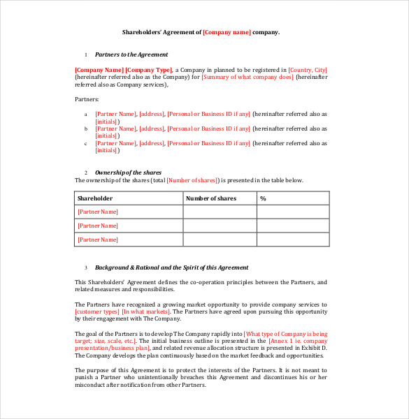 simple shareholders agreement template 13 shareholder agreement 