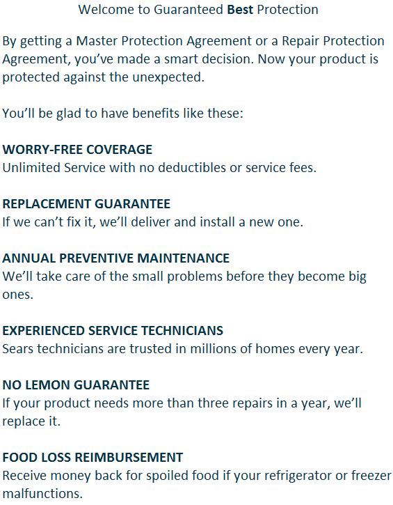 Sears Protection Agreements