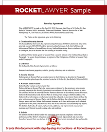 Security Agreement Form UCC Security Agreement Template (with 