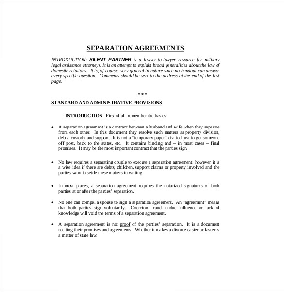spousal support agreement template separation agreement template 