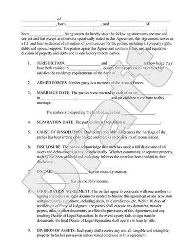 simple separation agreement template 13 separation agreement 