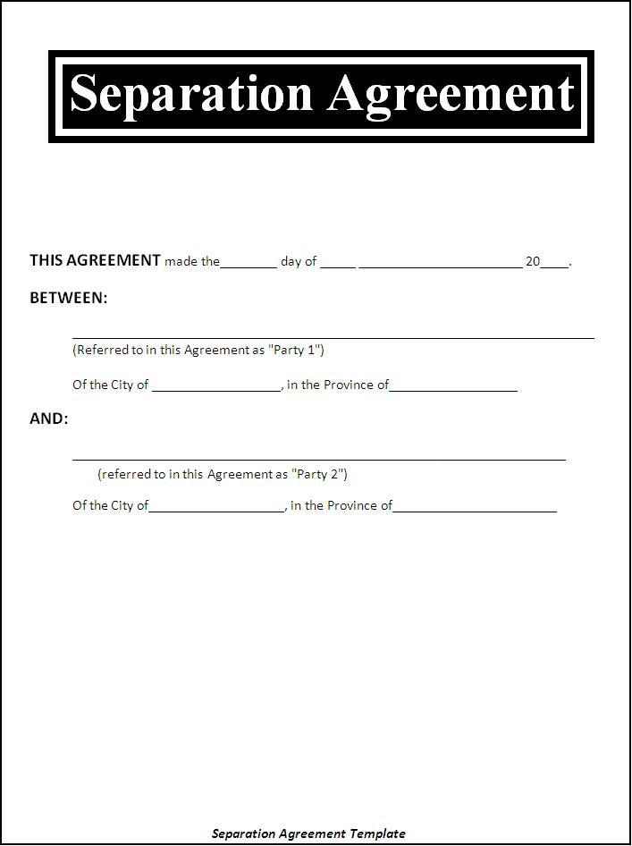 trial separation agreement template seperation agreement template 