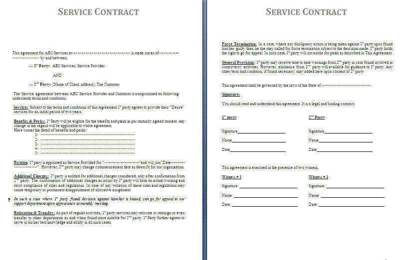 it services agreement contract template service agreement contract 