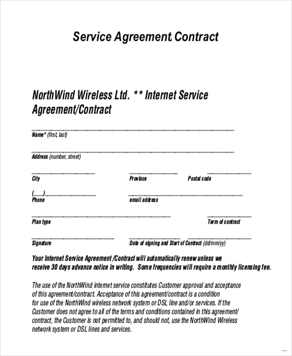 service agreement template pdf service contract templates 14 free 