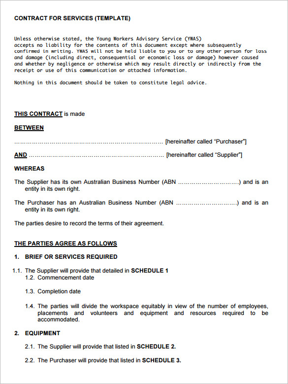 service agreements templates service contract templates 11 free 