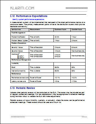 examples of service level agreement templates sla service level 