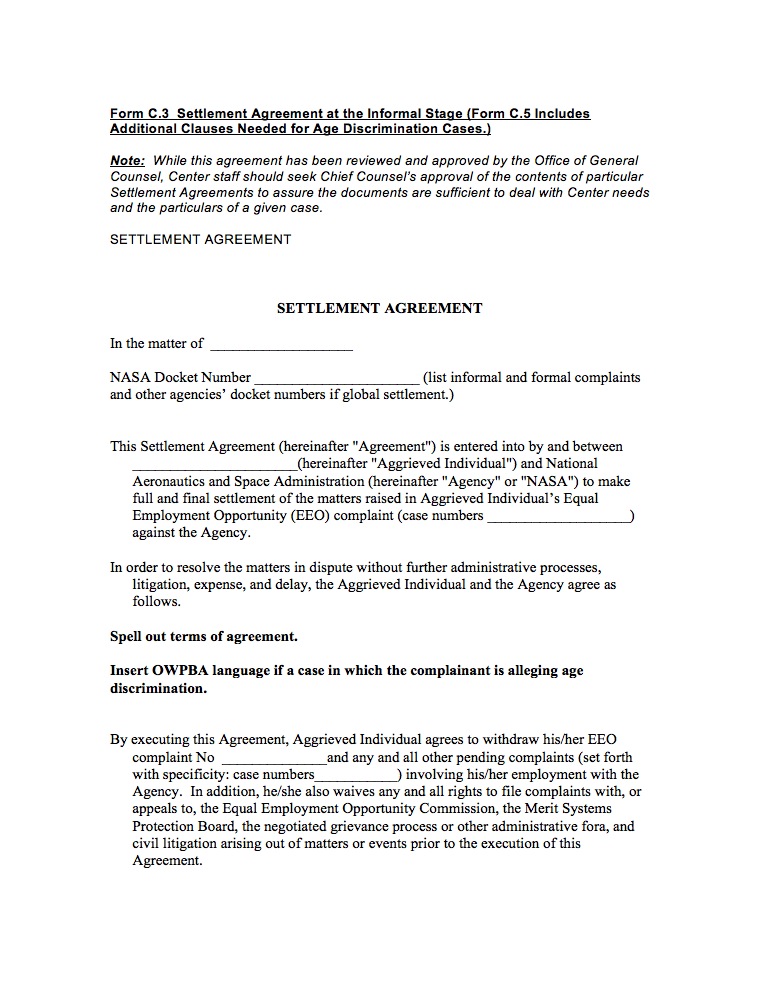 mediation settlement agreement template settlement agreement form 