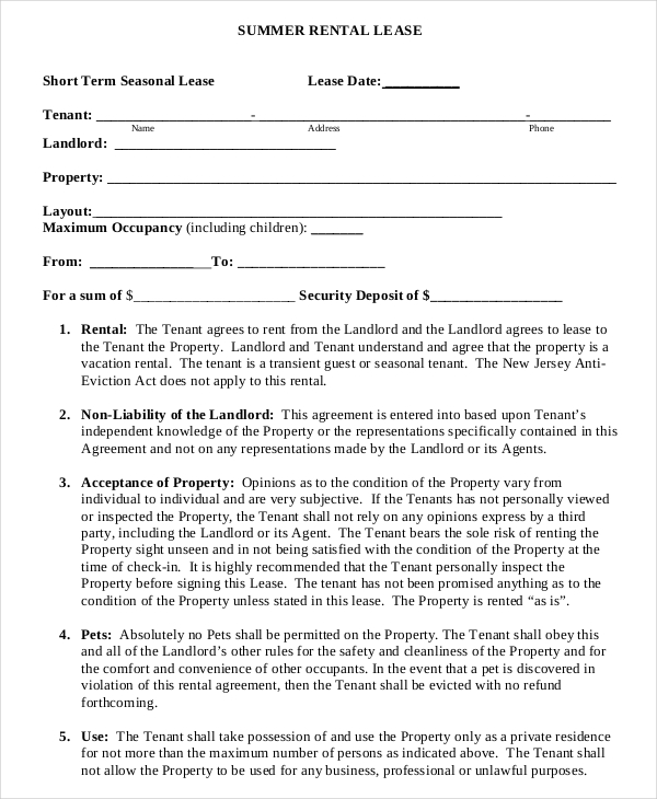 short lease agreement template short term lease agreement template 
