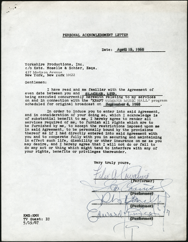 Lot Detail April 13, 1965 Elvis Presley Signed Agreement Letter 