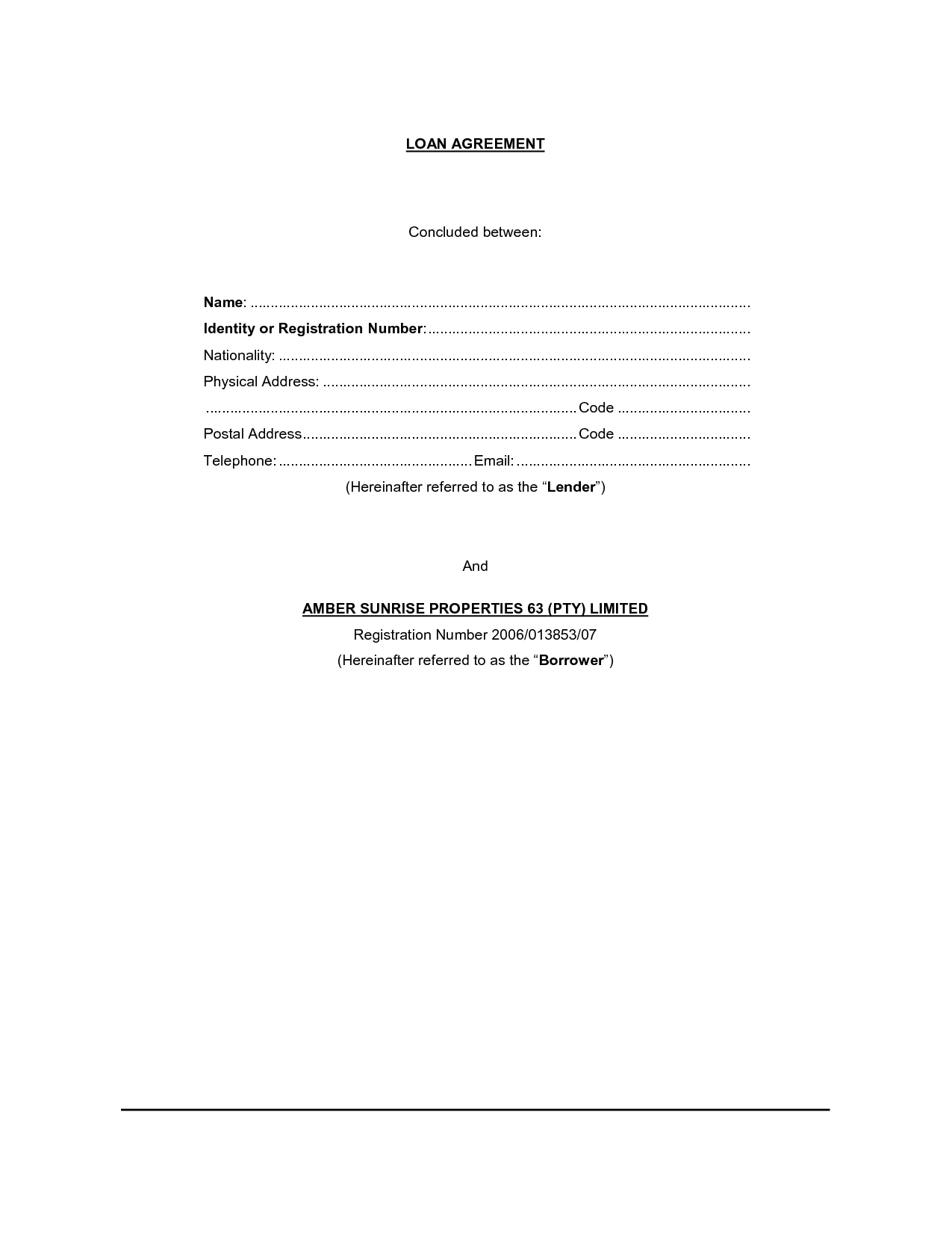 loan agreement template free simple loan contract | Legal 