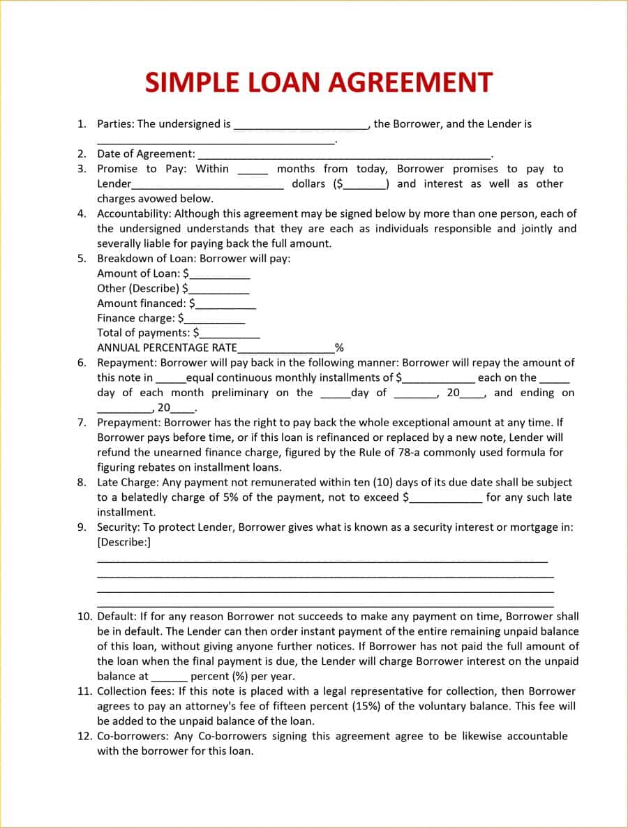 simple loan agreement template word loan agreement template word 