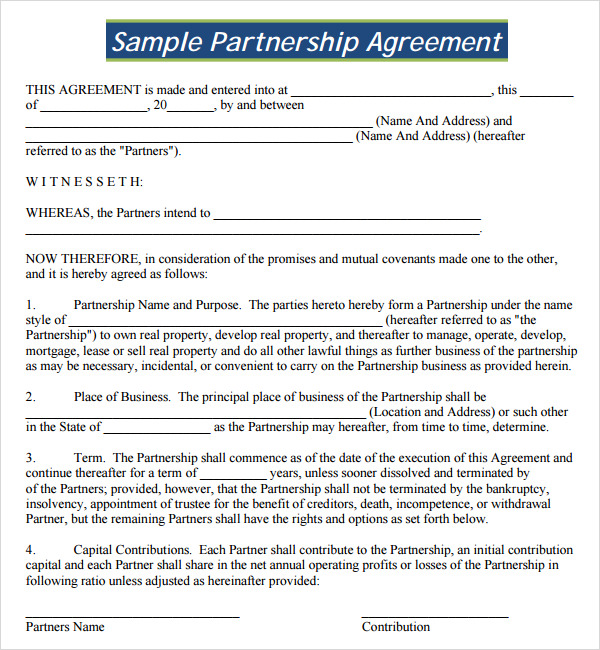simple partnership agreement template partnership agreement 