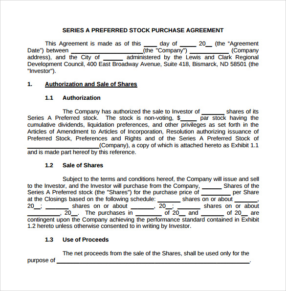 stock purchase agreement template stock purchase agreement 6 