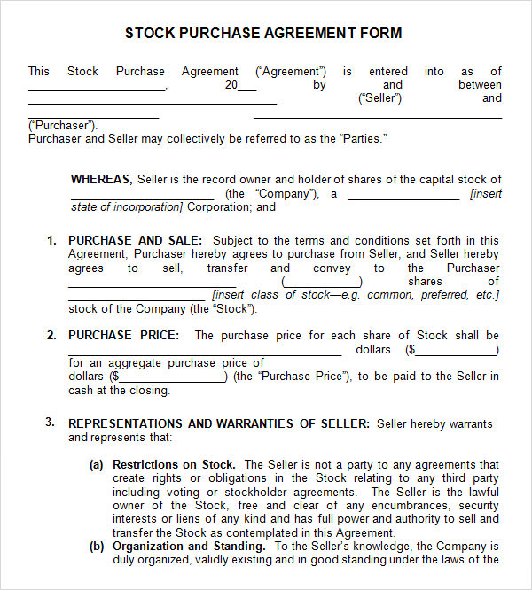 simple stock purchase agreement template stock purchase agreement 
