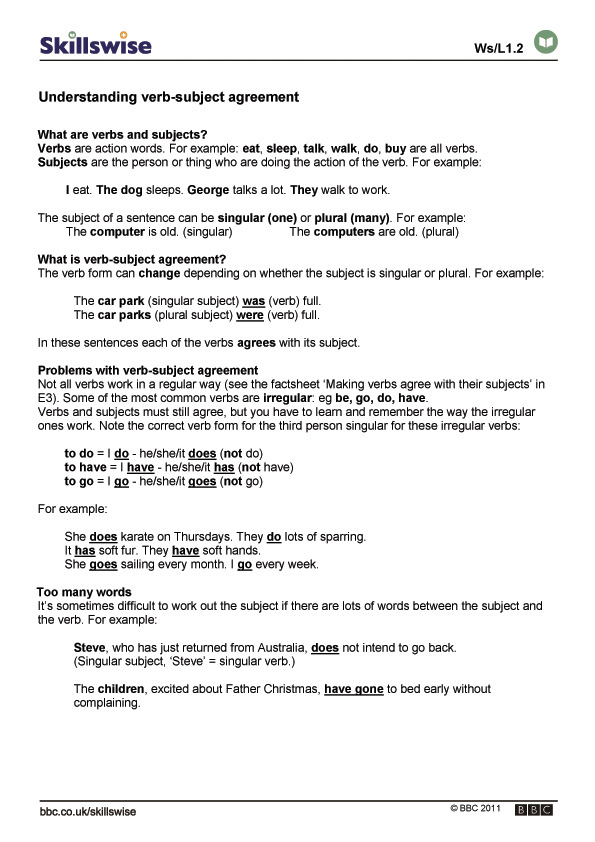 4+ subject verb agreement worksheets 8th grade | Purchase 