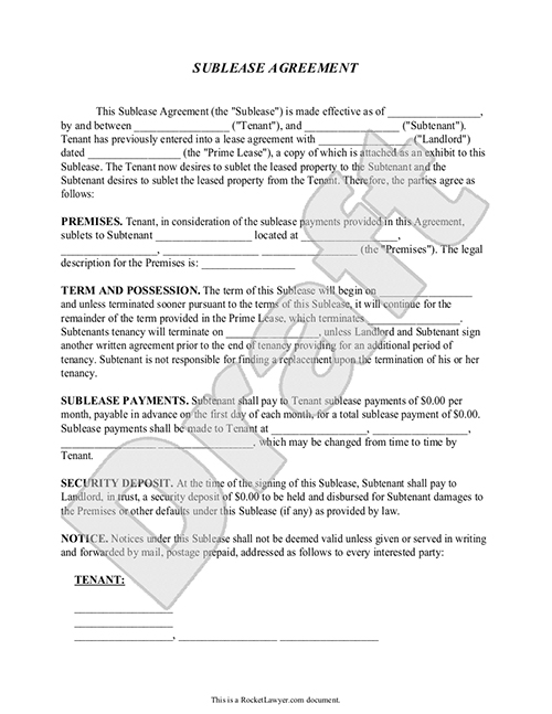 sublease rental agreement template agreement forms templates 