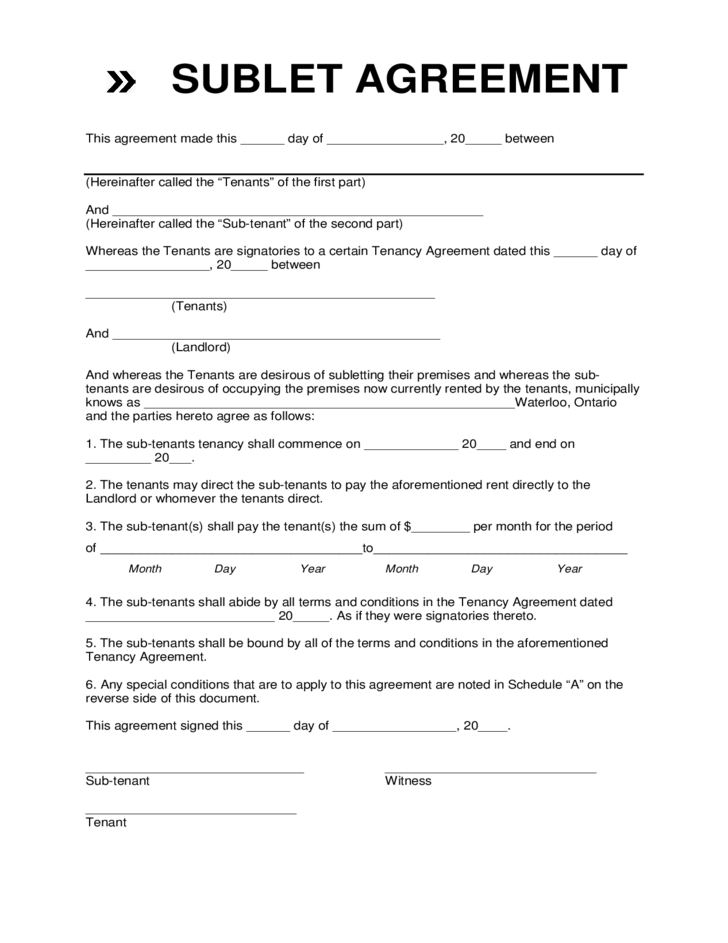 sublease rental agreement template subletting agreement template 
