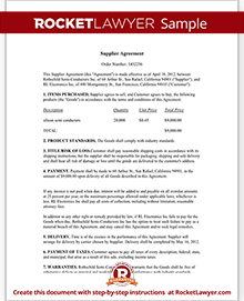 Supplier Agreement Template Create a Free Form with Sample