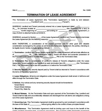 termination agreement template make a free lease termination 