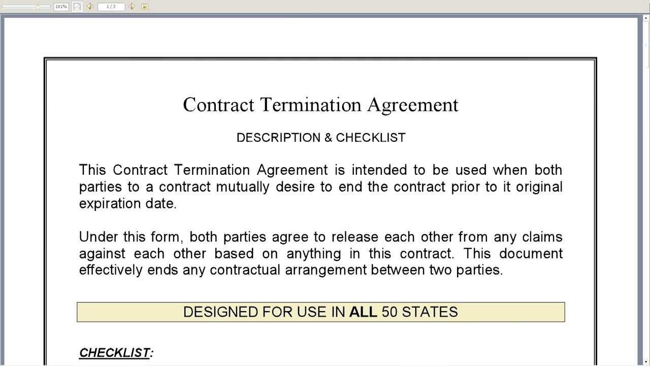 Contract Termination Agreement YouTube