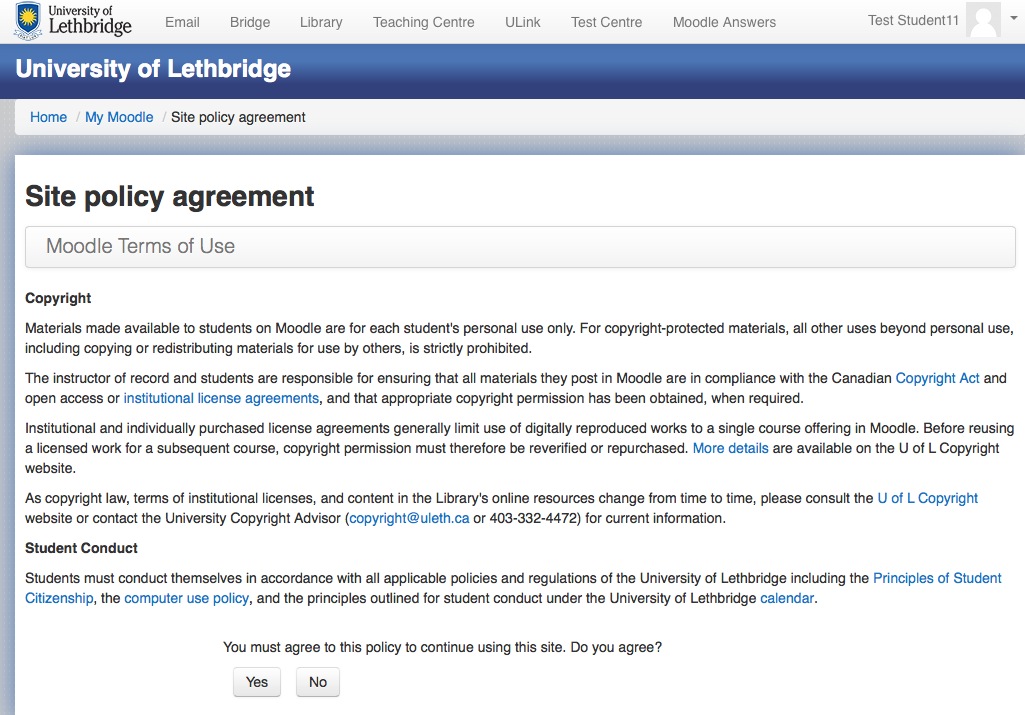 Moodle Terms of Use Policy Agreement Moodle Answers