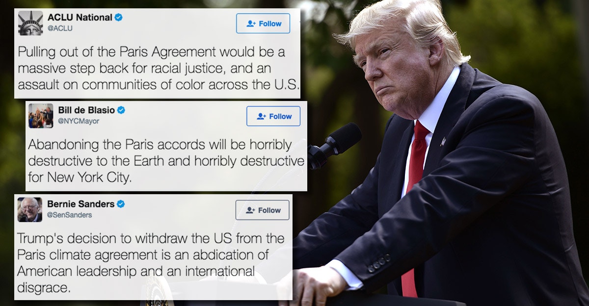 15 Twitter reactions from Trump abandoning the Paris climate 