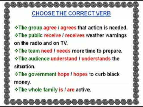 Subject Verb Agreement in the Simple Present Tense Part 3 YouTube